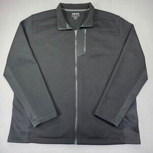 IZOD Advantage Performance Mens XXL Black Full Zip Textured Stretch Jacket 0270